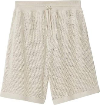 Burberry EKD Embroidered Cotton Mesh Shorts, Size X-Small