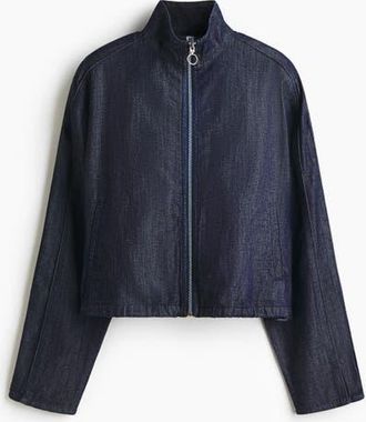 H&M Sporty Denim Jacket in Dark Denim Blue at Nordstrom, Size Xx-Large