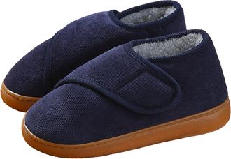 Generic Winter Snow Boots for Women Men Slip on Comfortable Non-Slip Slippers Warm Fur Lined Shoes Adjustable Straps Outdoor Indoor Sneakers for Elderly Women