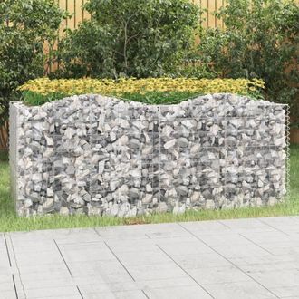 Berkfield Home Arched Gabion Raised Bed 200x100x100 cm Galvanised Iron in Silver | Size: 200 x 100 x 100 cm
