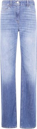 Elisabetta Franchi Jeans con placca logo - Blu