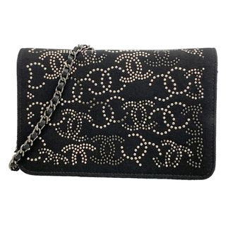Chanel Black Canvas Chain/Shoulder Wallet (Pre-Owned)