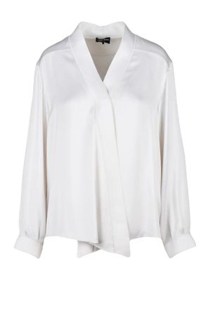 Giorgio Armani Silk Satin Shirt - White