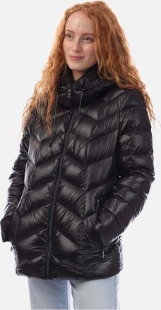 DKNY Womens Zip Front Down Filled Jacket - Black - Size: 18/16