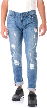 Daniele Alessandrini Jeans - Heren - Slim Fit Jeans - Blauw - W28 - Katoen - Jeans