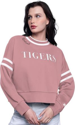 Starter Womens Starter Pink Detroit Tigers Power Play Cropped Pullover Sweatshirt at Nordstrom, Size Xx-Large