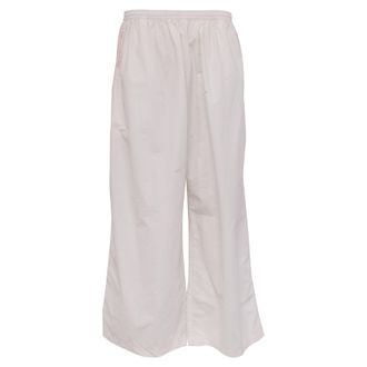 Acne Studios Drawstring Wide-Leg Pants in White Cotton
