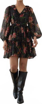 Banjanan Florence Long Sleeve Dress In Meteorite