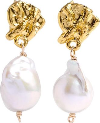 ALIGHIERI The Fragment Of Light 24kt Gold-plated Drop Earrings - Pearl - One Size