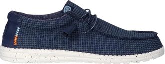 Hey Dude Eco-leren heren mocassins met logo - Heren - Veterschoenen - Blauw - 44 EU - Leer - Schoenen