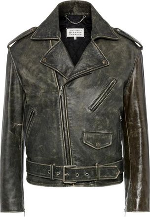 Maison Margiela Distressed Leather Biker Jacket