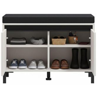 Dmora Mobile da Ingresso Force, un Ripiano, 2 Ante, 2 Vani, 80x40x57h cm Bianco Crema