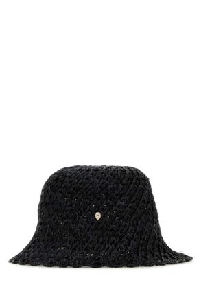 Helen Kaminski Black Crochet Bucket Hat