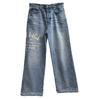 Amiri Arts District Wide-Leg Jeans in Blue Cotton