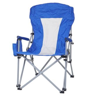 Hhg Nunca Usado] Silla De Camping Hhg 495, Silla Plegable Silla De Pesca Silla De Director, Funda Protectora Lavable Tejido De Acero/textil, Azul