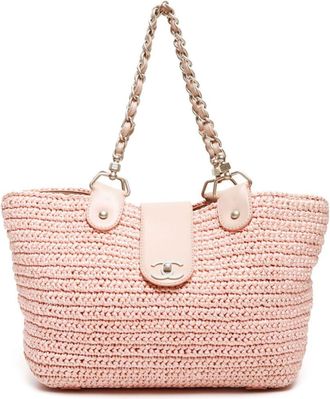 Chanel 2005 CC straw tote bag - women - Straw - One Size - Pink