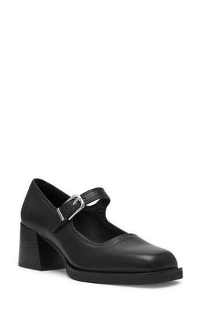 Steve Madden Lisbon Mary Jane Pump in Black Leather at Nordstrom Rack, Size 7.5