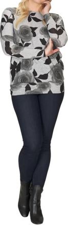 Papillon Floral Oversized Sweatshirt In Grey