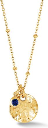 Dower & Hall Hammered Disc & Blue Sapphire Array Necklace