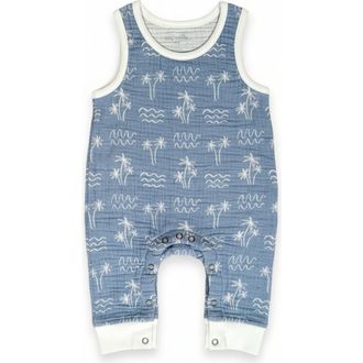 Miki Miette Drew Tank Romper in Denim Blue at Nordstrom, Size 12-18M