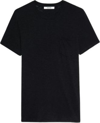 Zadig&Voltaire Tops, Heren, Zwart, M, Katoen, Stockholm Katoenen T-shirt