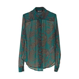 Just Cavalli Camicia Crepe Leopardi - female - Just Cavalli - Shirts - Multicolor - XS - Blouses & Shirts