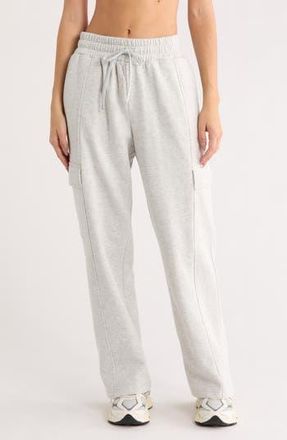 Zella Feather Fleece Utility Pants in Grey Light Heather at Nordstrom Rack, Size X-Small