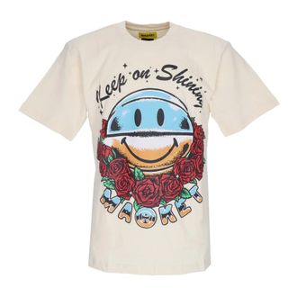 Market T-Shirts, male, Beige, Size: L Smiley Keep On Shining Tee