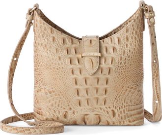 Brahmin Small Gwynne Croc Embossed Leather Crossbody Bag in Sandstorm at Nordstrom