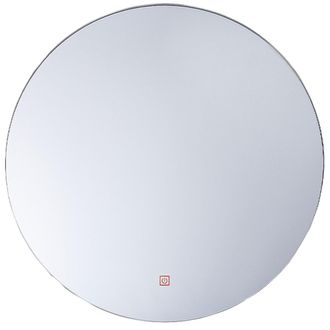 Beliani Espejo De Pared Plateado Con Luz Led Redondo 60 Cm Sistema Anti Vaho Callac