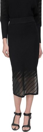 DKNY Illusion Rib Sweater Skirt in Black at Nordstrom, Size X-Small
