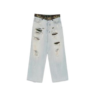Amiri Distressed Camouflage-print Jeans