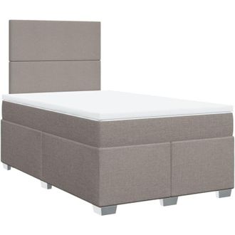 vidaXL Vidaxl - Cama Box Spring Con Colch&oacute;n Tela Gris Taupe 120x200 Cm