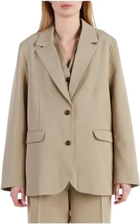 Sams&oslash;e & Sams&oslash;e Relaxed Fit Blazer - Dames - Blazers - Bruin - XS - Polyester - Jassen