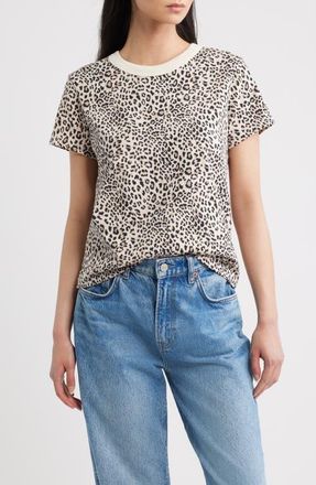 Rails Girlfriend Cheetah Print T-Shirt in Ecru Cheetah at Nordstrom, Size Xx-Small