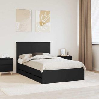 vidaXL Estructura De Cama Negro 120 X 190 Cm Madera Ingenieril Vidaxl