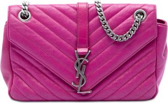 Saint Laurent Pre-owned Saint Laurent Medium Chevron Sheepskin Monogram College Shoulder Bag Ladies TAWAQVWZE4JAB0C6