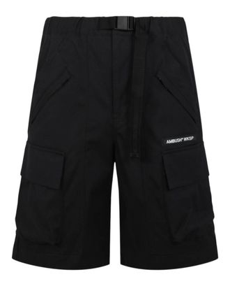 AMBUSH Mens Logo Cargo Shorts In Black
