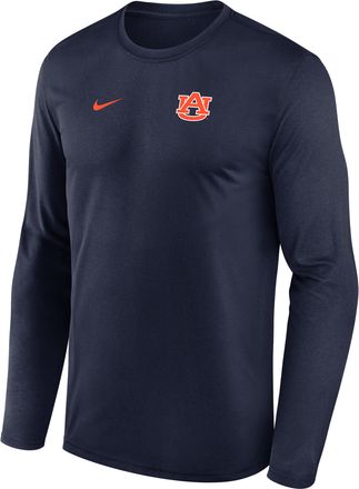 Nike Auburn Sideline Legend Small Logo Nike Mens Dri-FIT College Long-Sleeve T-Shirt in Blue | 02TJ41SAUN-HE3