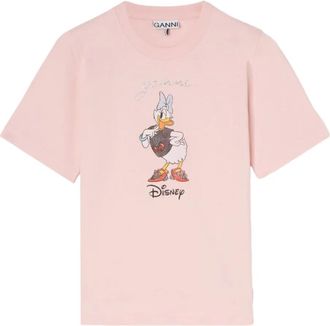 Ganni x Disney T-shirt met print - Roze