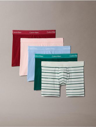 Calvin Klein Mens Icon Cotton Stretch 5-Pack Boxer Brief - Multi - S