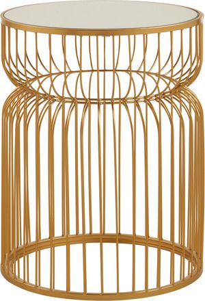 Premier Housewares Avantis Gold Metal Wireframe Round Side Table