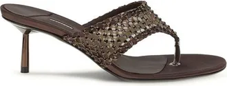 Le Silla Brown Goatskin Stiletto Heel Womens Sandals