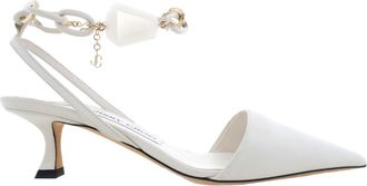 Jimmy Choo London Womens Rue 50 Latte Slingback Heels, Brand Size 35 ( US Size 5 )