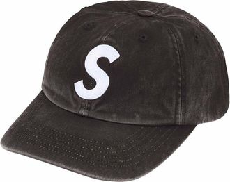 SUPREME Pigment Coated S Logo 6 Panel Black SS25H24-BLACK