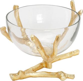 Alice Pazkus 6In Glass Bowl With Twig Base
