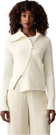 Patrizia Pepe C&aacute;rdigan con cremallera y cuello alto - Knitwear - Mujer - Blanco - XS