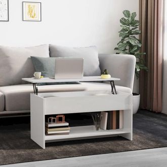 vidaXL Coffee Table High Gloss White 40.2x19.7x20.7 Engineered Wood