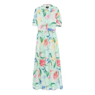 Lavi Geplooide Maxi-jurk met bloemenprint - Dames - Maxi kleedjes - Groen - M - Kleedjes