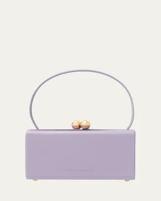 Carolina Herrera Mimi Kiss-Lock Leather Top-Handle Bag